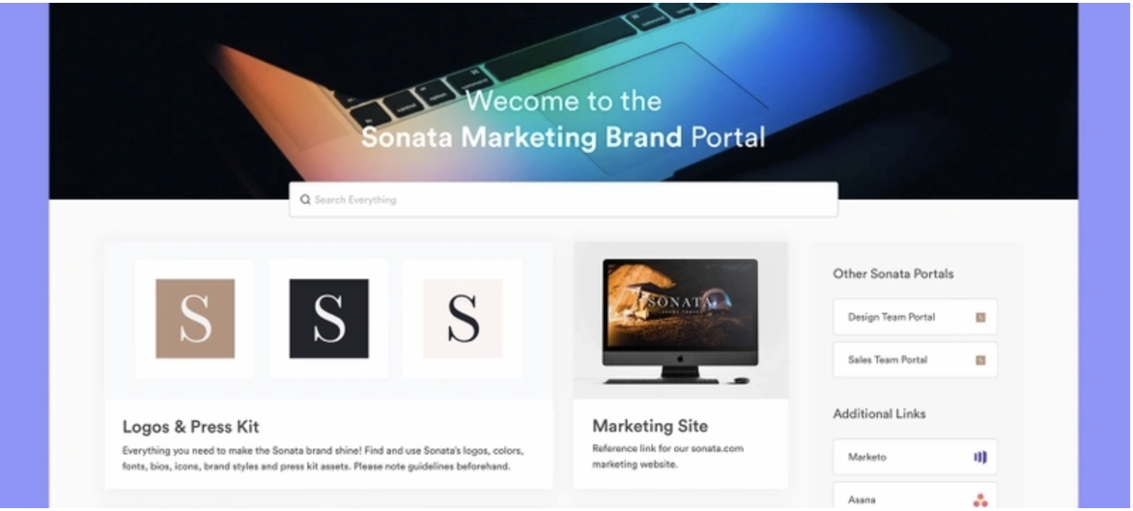 Example of a Brandfolder marketing portal