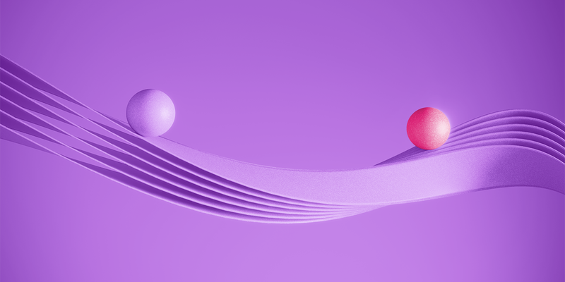 Squiggly line with two spheres