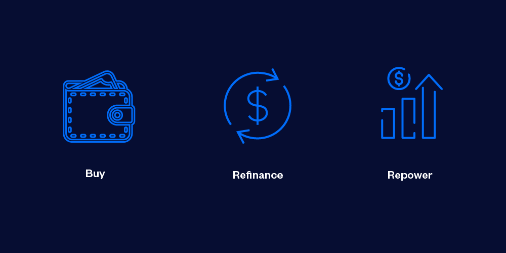Buy, refinance, repower.