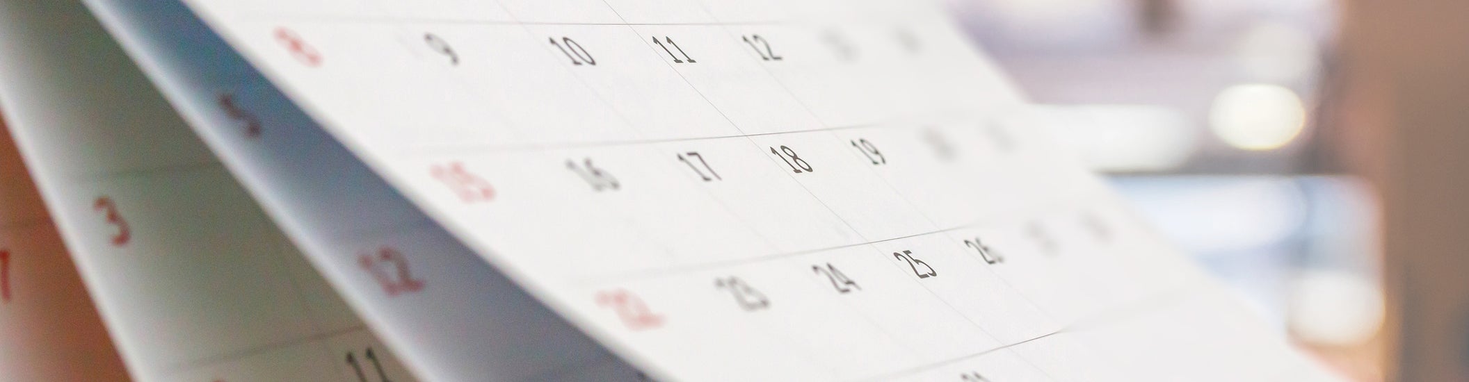"calendar showing dates"