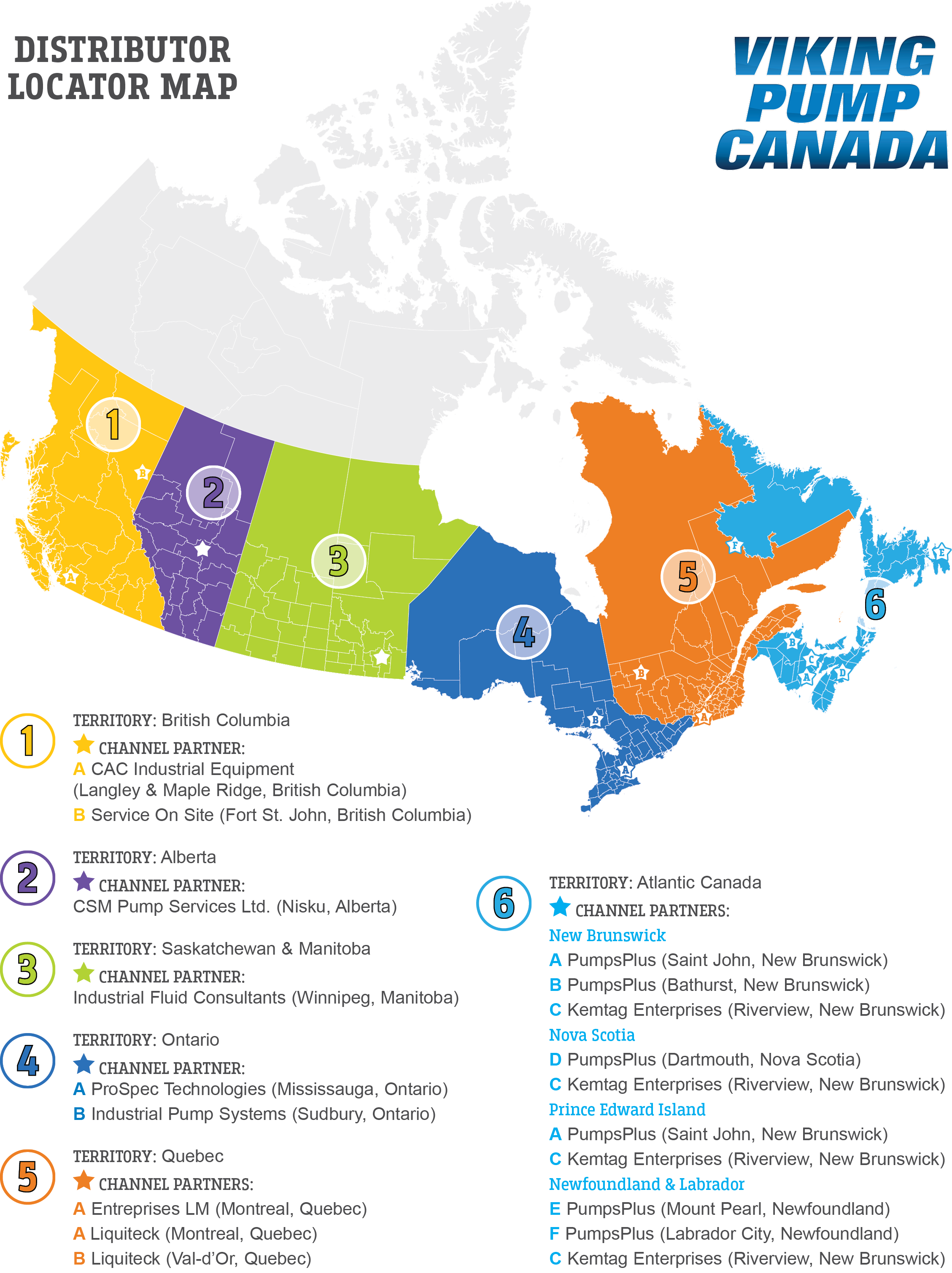 Viking Pump Canada Distributor Locator Map