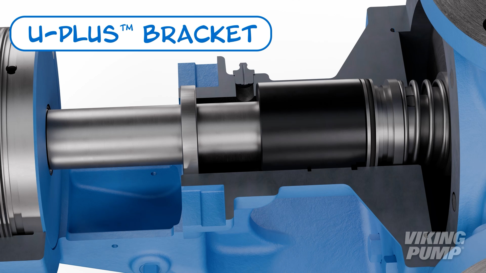 Render of u plus bracket with behind the rotor seal