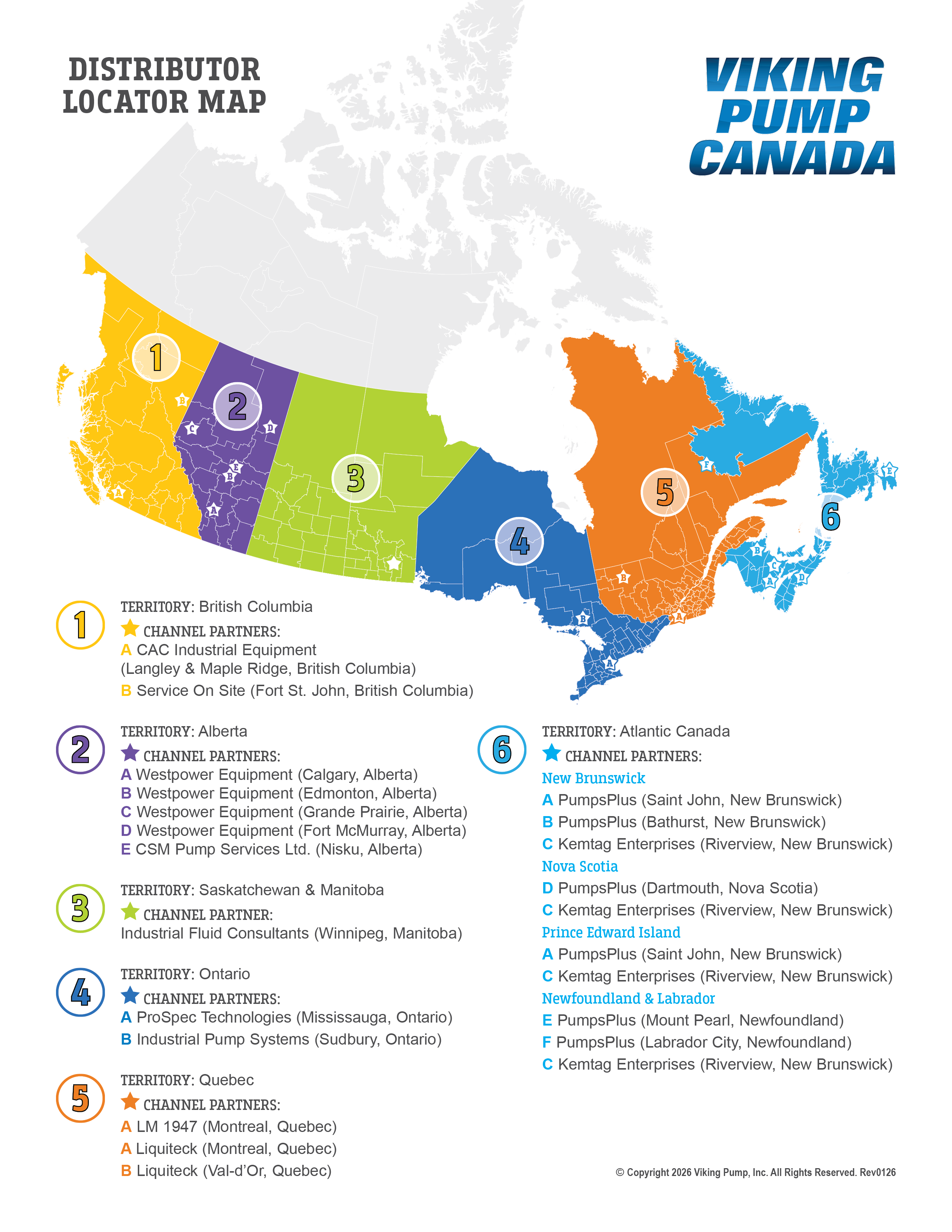 map of Canadian distributors