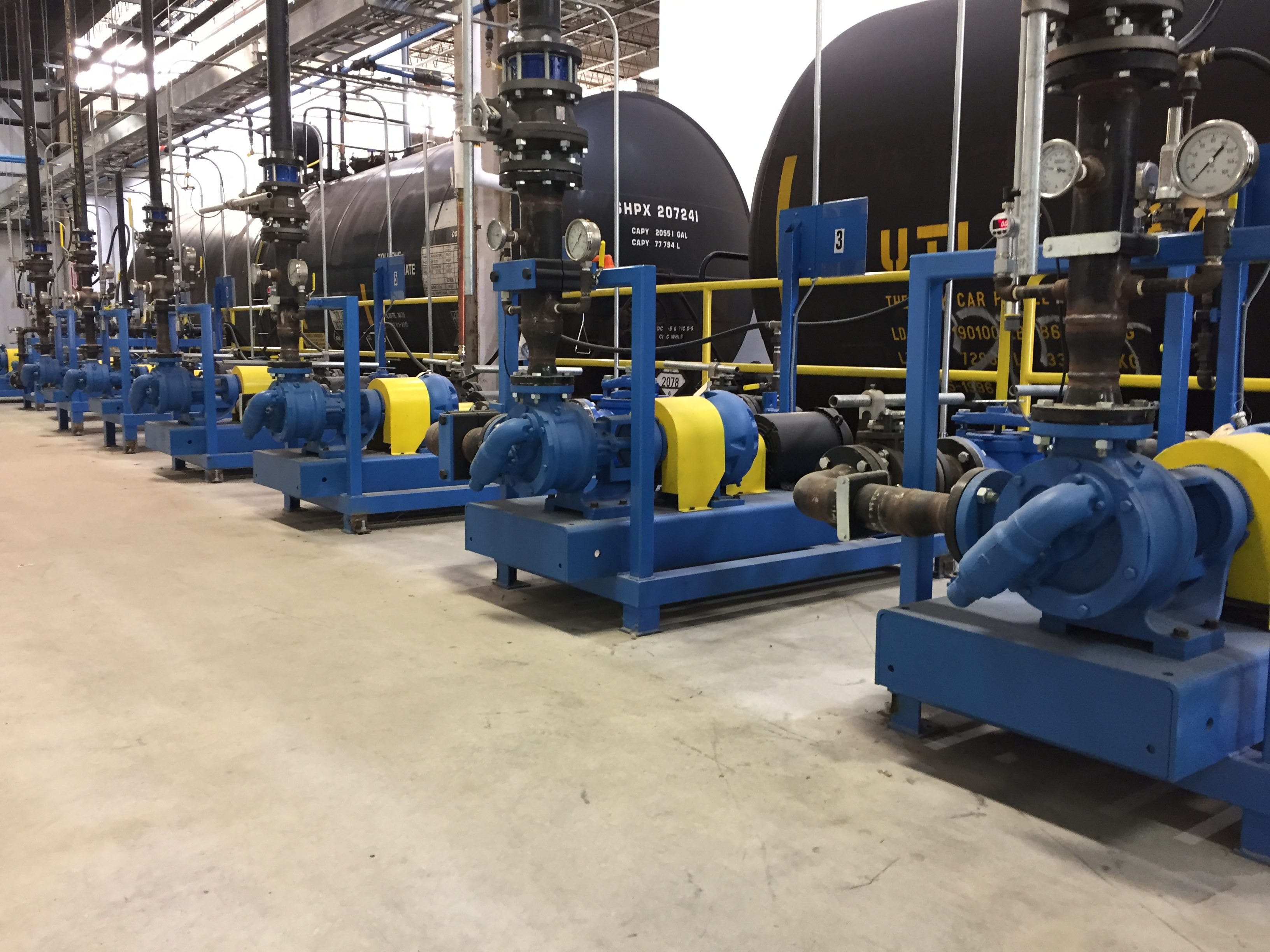 Installed pumps at polyurethane plant