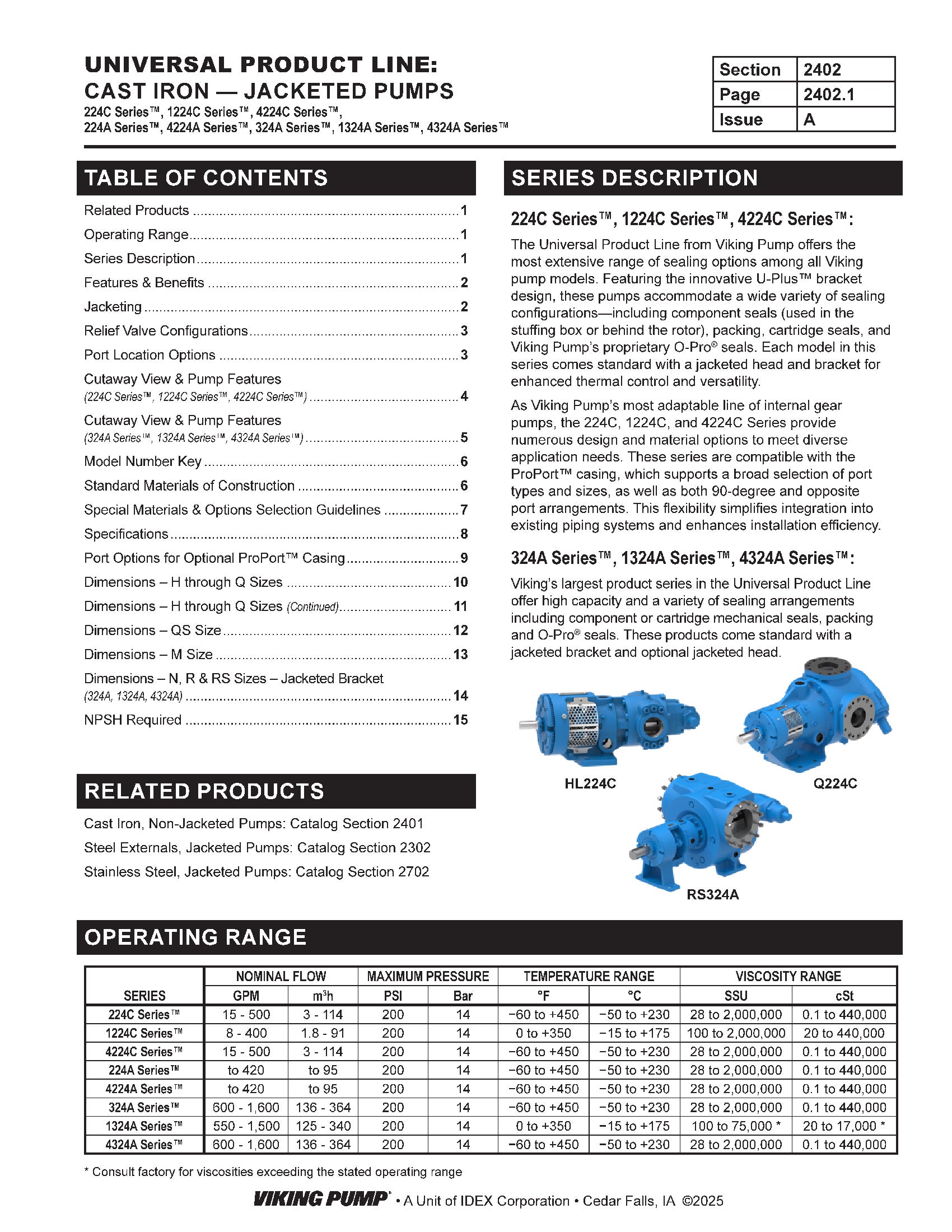 Catalog Section | 2402 | Jacketed