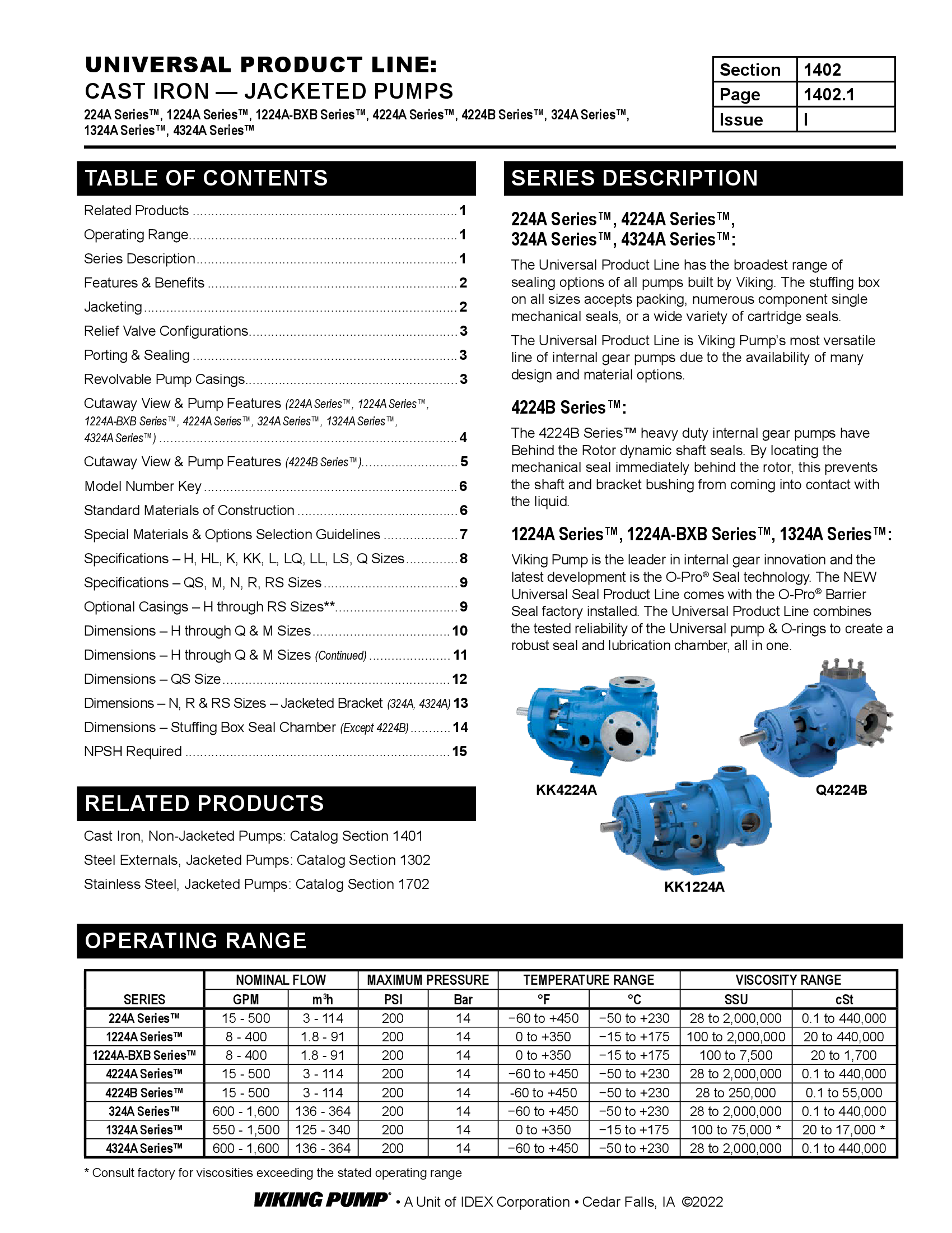Catalog Section | 1402 | Jacketed