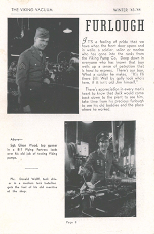Page one of an excerpt from Viking Vacuum Winter 1943