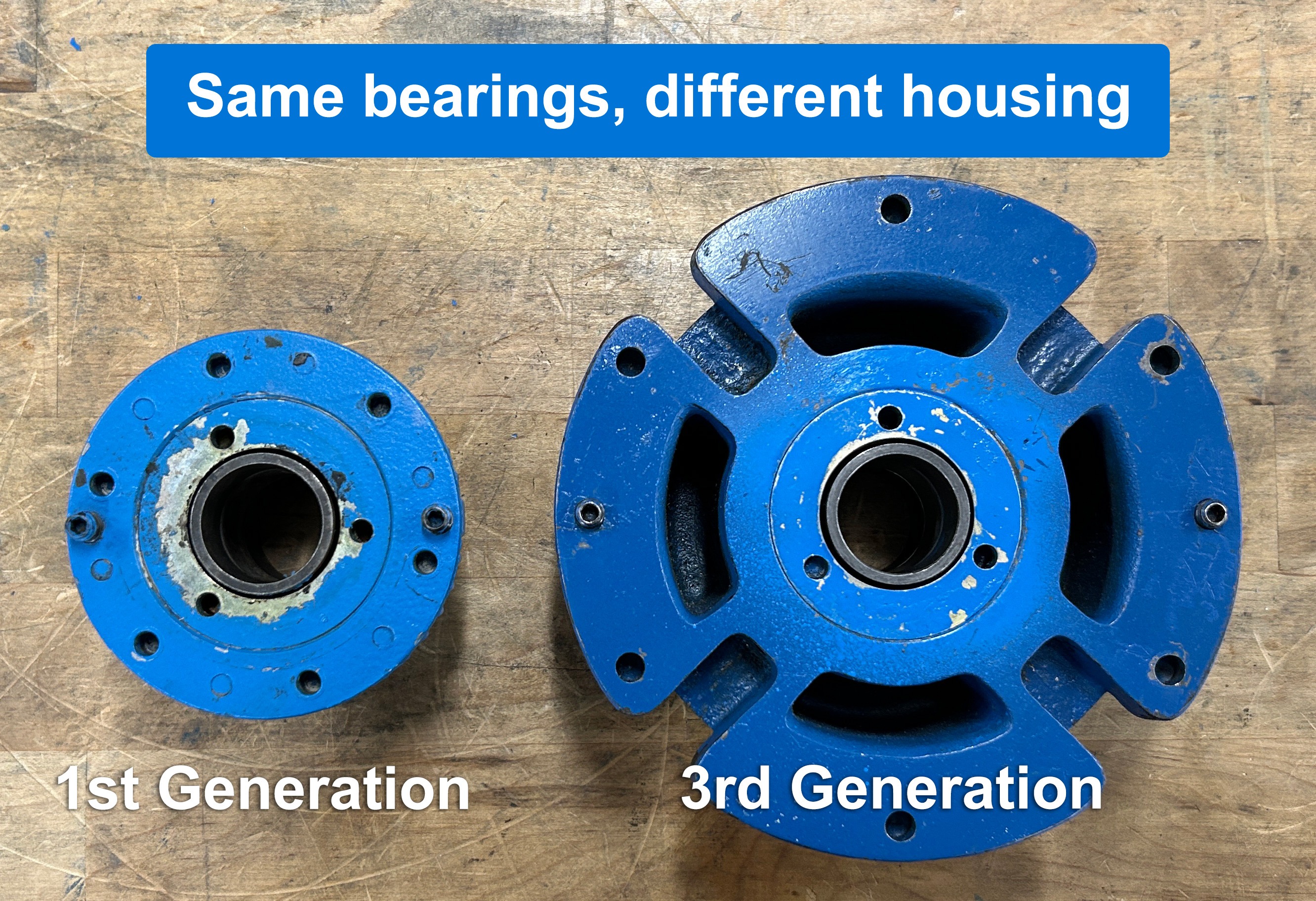 First generation and third generation bearing housing comparison