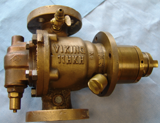 Image of bronze Viking pump that was aboard the USS Cobia