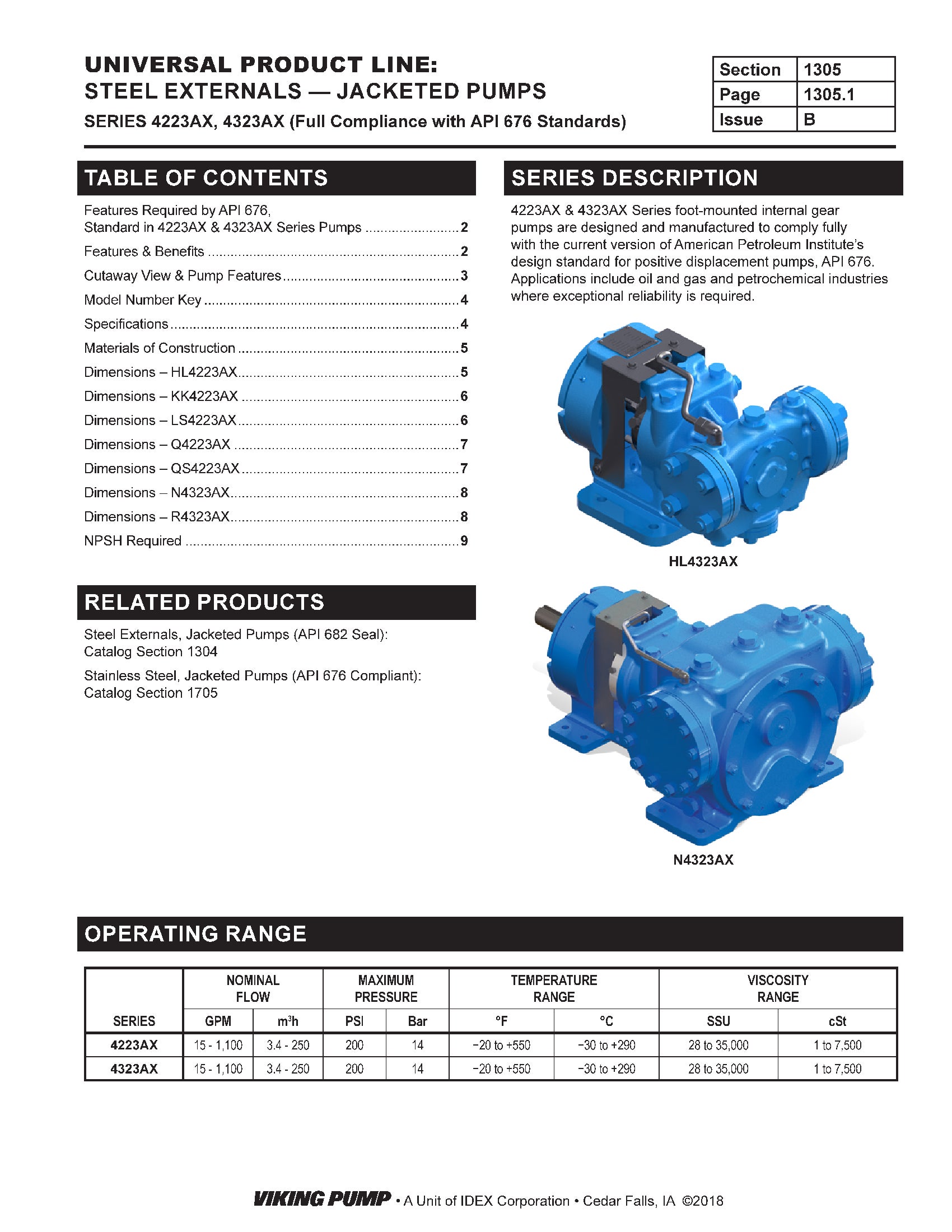 Catalog Section | 1305 | Jacketed