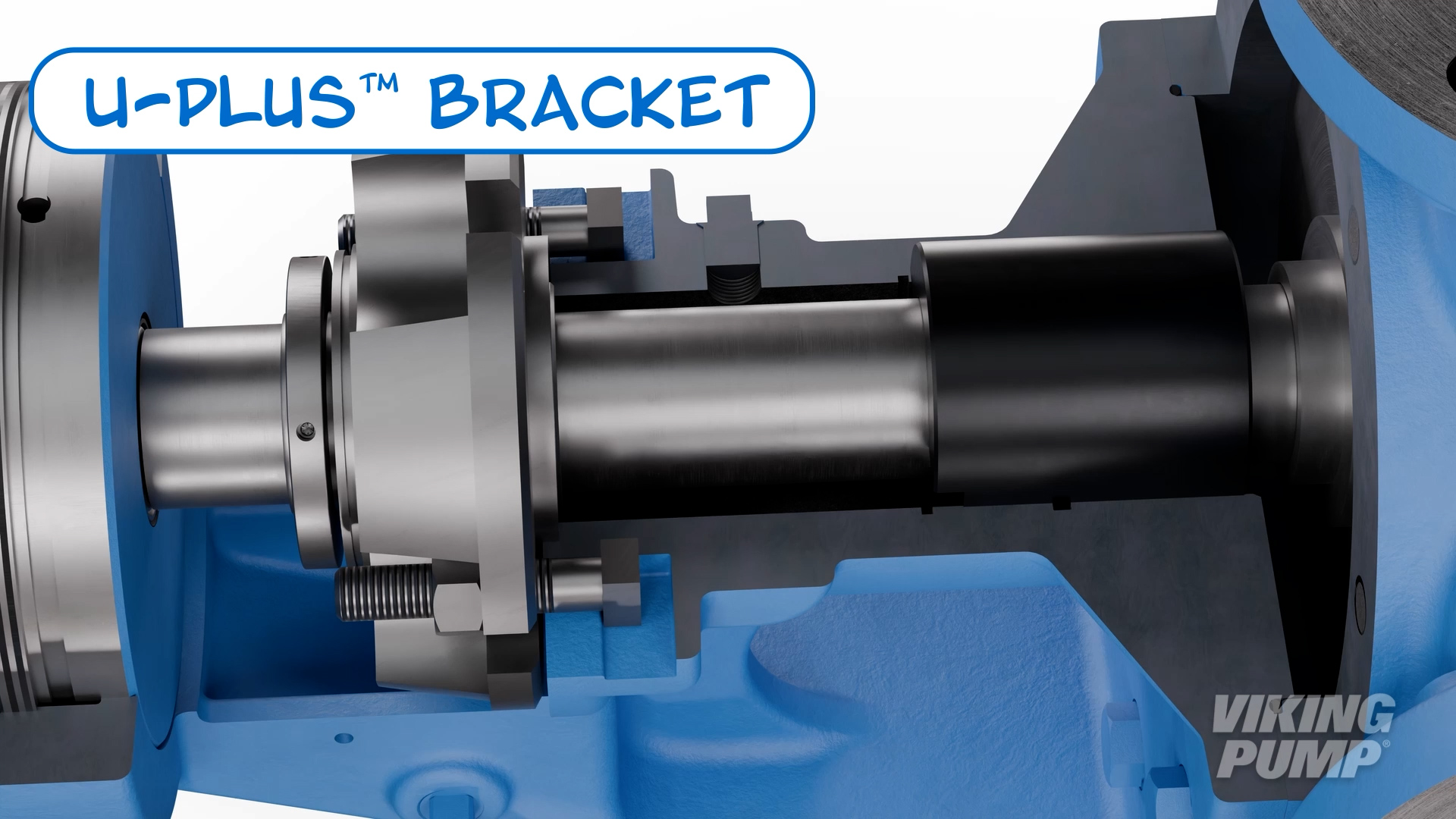 Render of u plus bracket with cartridge seal