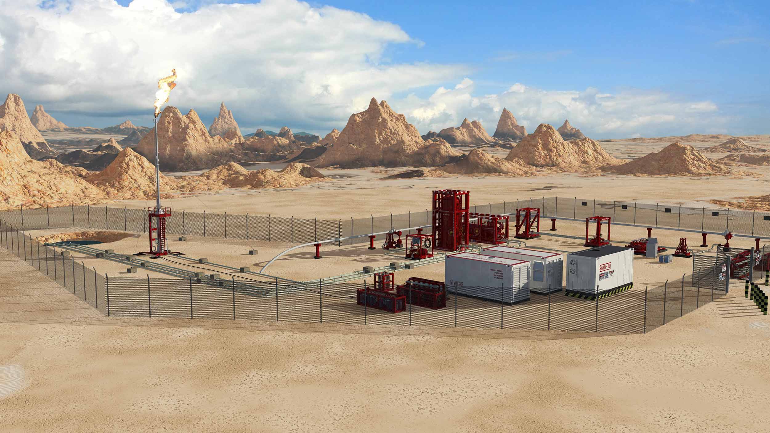 Early production facility used to cleanup and test multiple wells