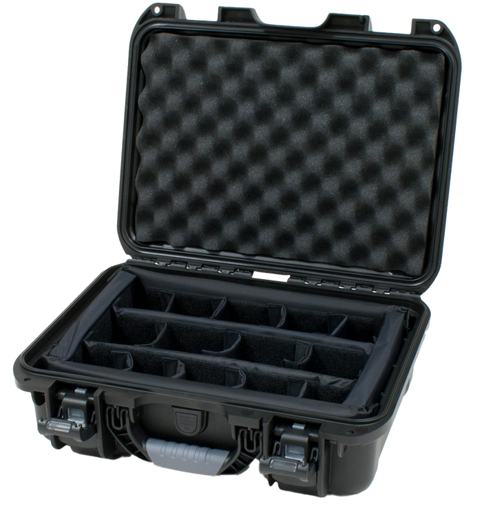 Waterproof case w/ divider system; 15"x10.5"x6.2"