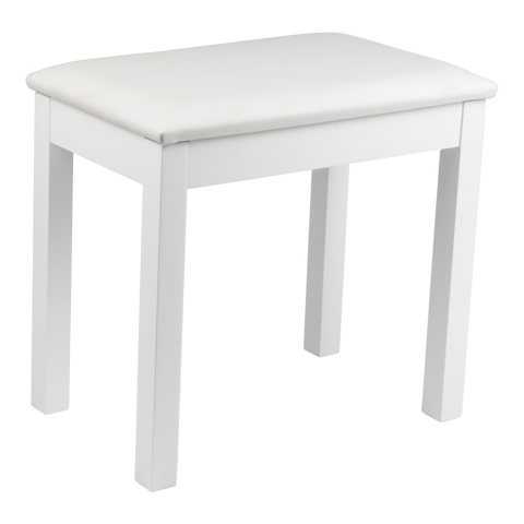 Traditional Wooden Piano Bench In White