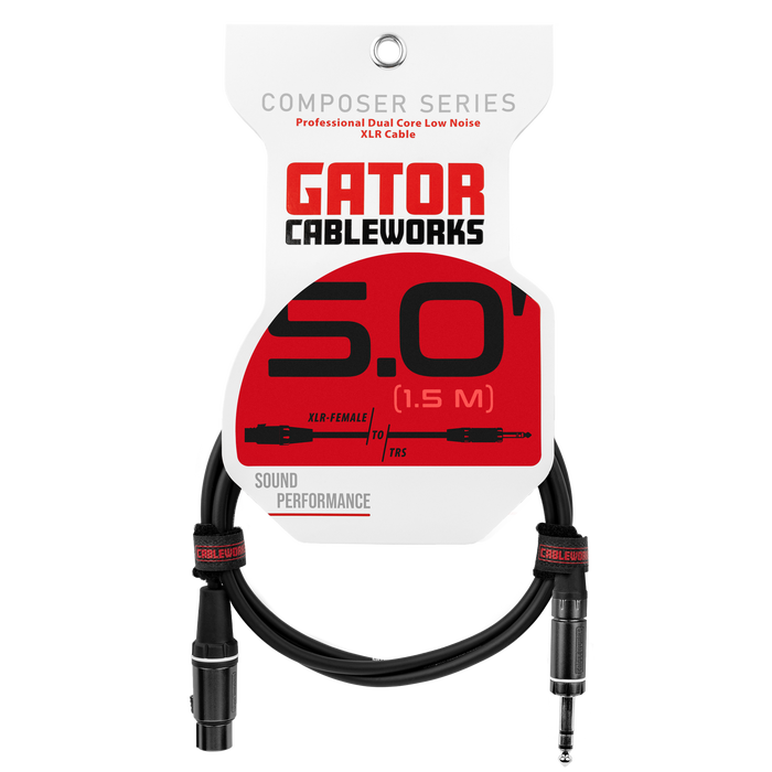 5 Foot XLR F to TRS Cable