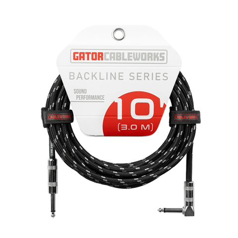 10 Foot Strt to RA Braided Instrument Cable-BG