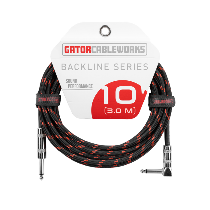10 Foot Strt to RA Braided Instrument Cable-BRD