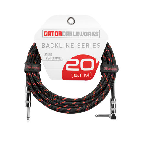 20 Foot Strt to RA Braided Instrument Cable-BRD
