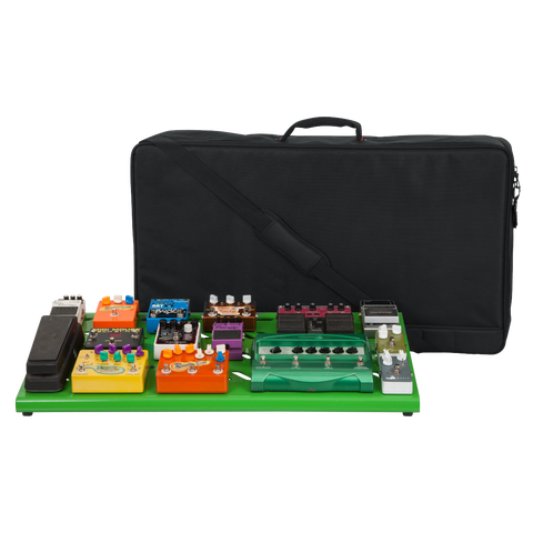 Green Aluminum Pedal Board; XL w/ Carry Bag