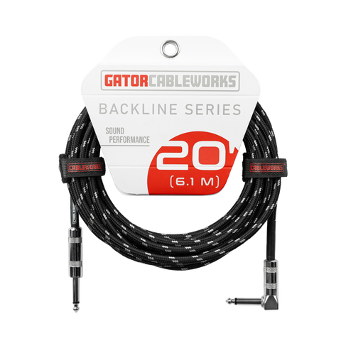 20 Foot Strt to RA Braided Instrument Cable-BG
