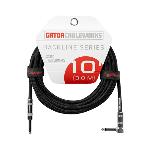10 Foot Strt to RA Braided Instrument Cable-BB