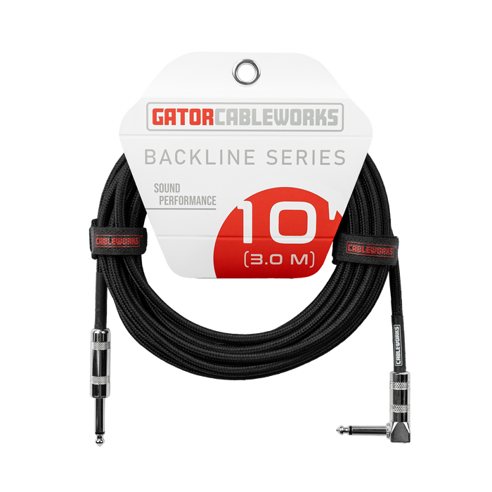 10 Foot Strt to RA Braided Instrument Cable-BB