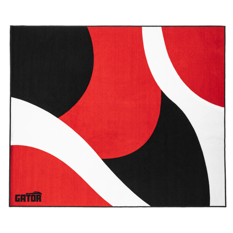 Gator 78” x 66” Drum Rug – Black, Red, and White