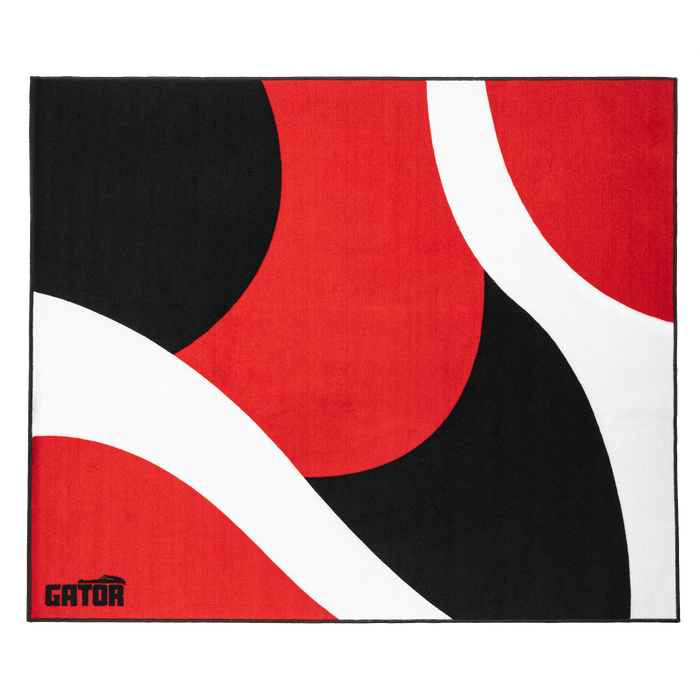 Gator 78” x 66” Drum Rug – Black, Red, and White