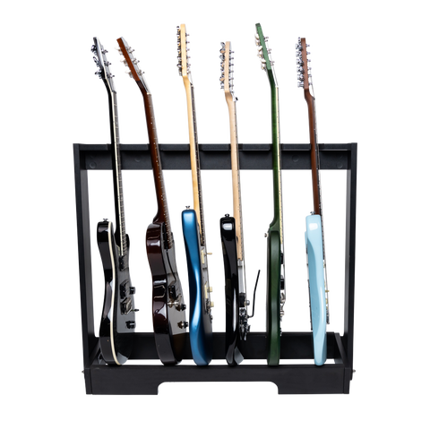 Wooden Guitar Rack for Up to 6 Guitars - BLK