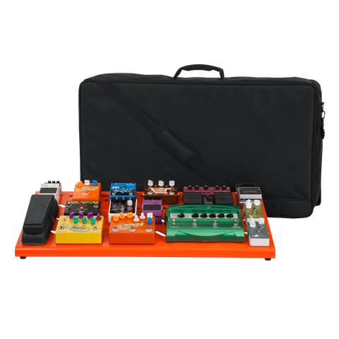 Orange Aluminum Pedal Board; XL w/ Carry Bag