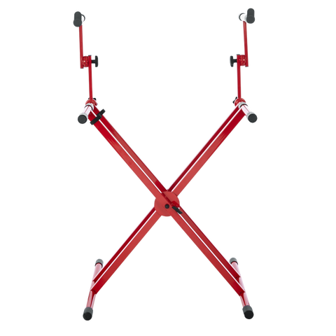 2 Tier X Style Keyboard Stand; Red