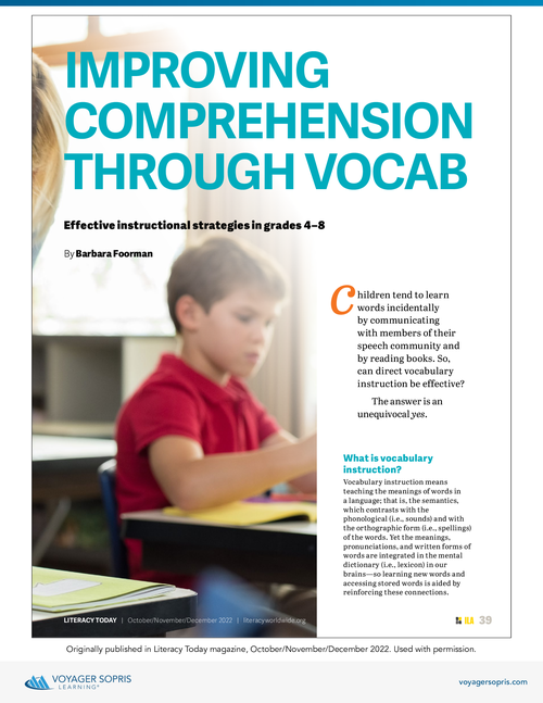 Improving Comprehension Through Vocab