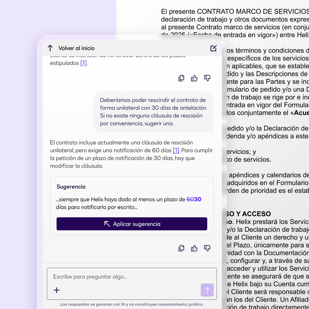 Docusign's conversational AI can help you review, redline, and draft new language