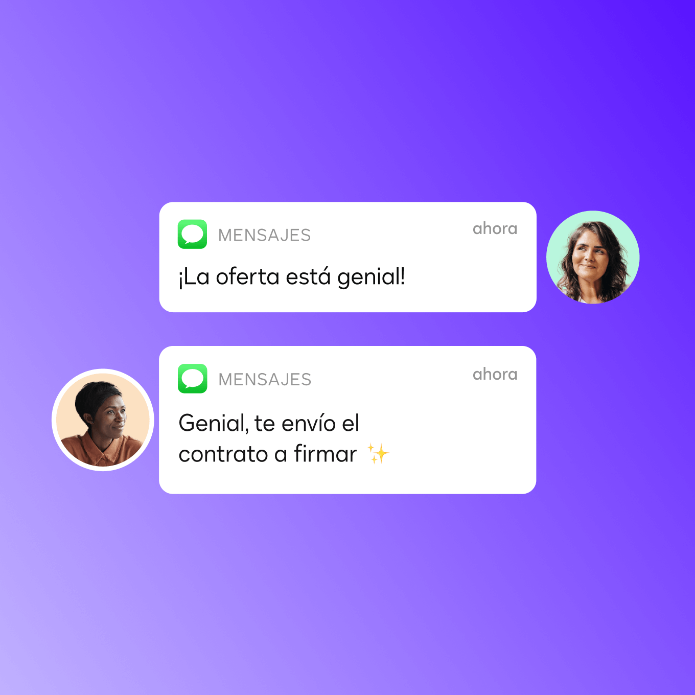 Dos usuarios de Docusign IAM para la Experiencia del Cliente discuten la firma de un contrato.