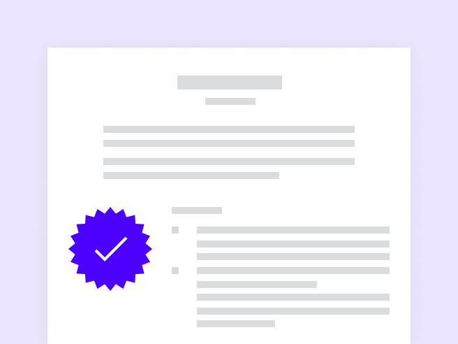 Document with digital certificate checkmark