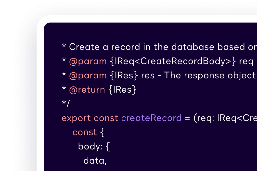 UI showing a screen with some codes