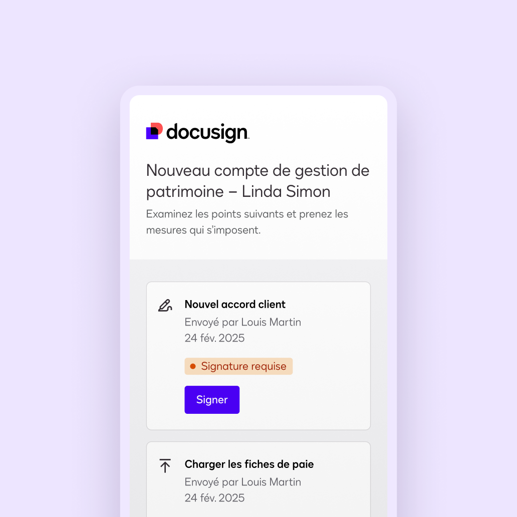 Docusign Workspaces simplifie l'expérience client.
