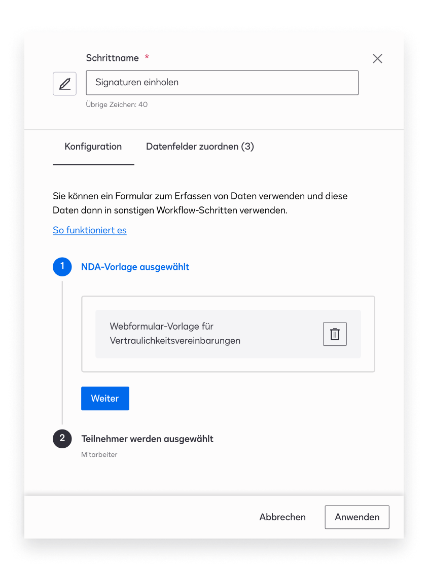 Docusign UI Maestro Workflow-Konfigurator