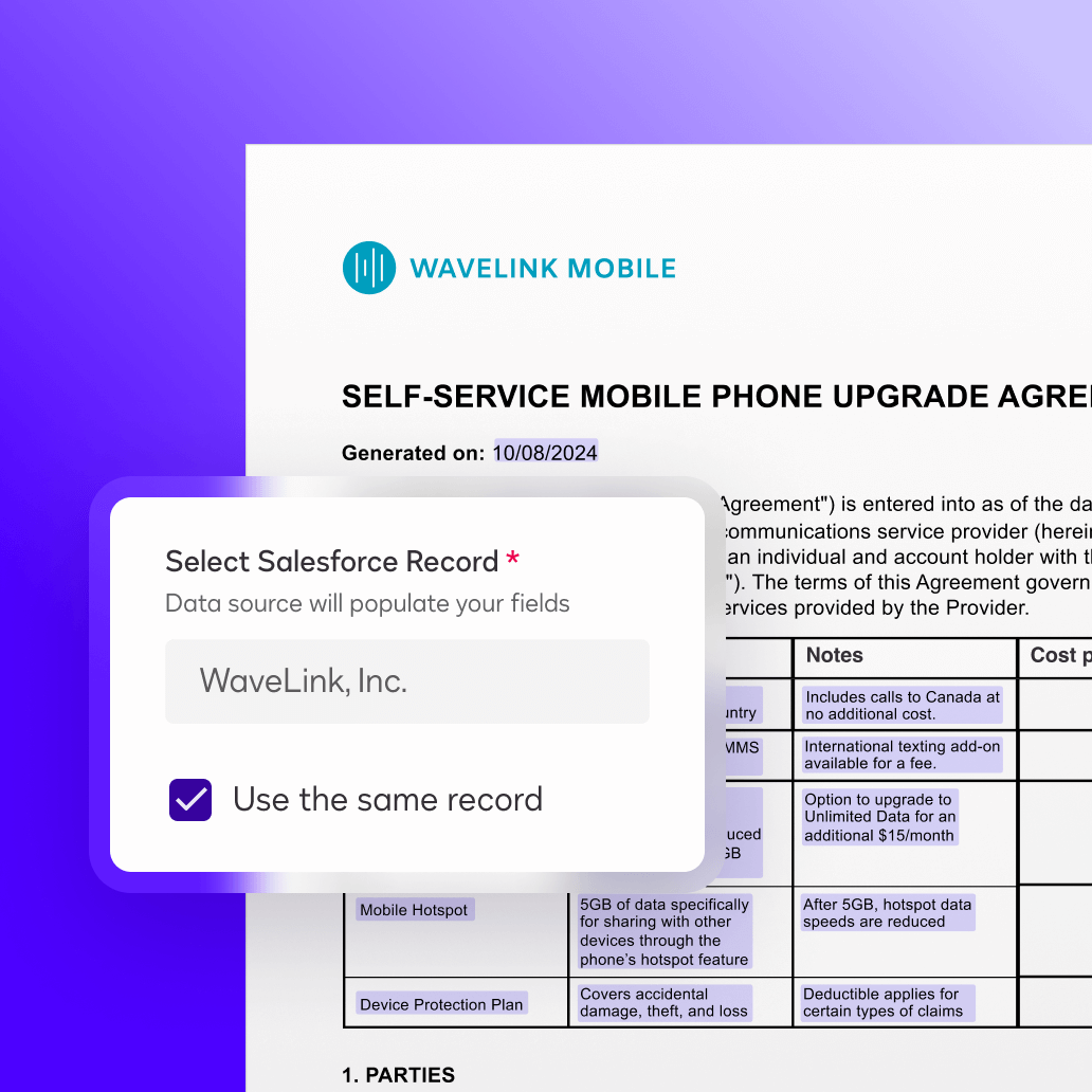 Docusign UI Agreement Preparation