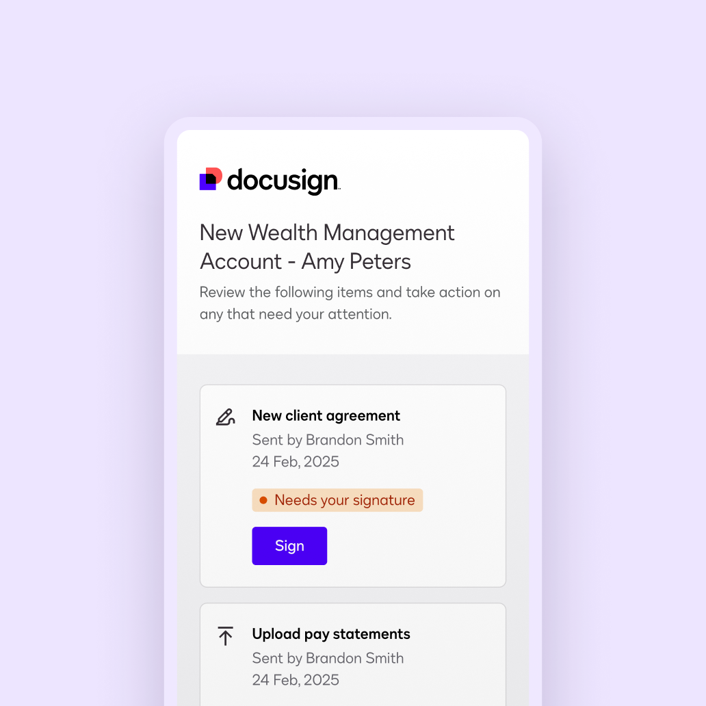 Docusign Workspaces simplifies the customer experience.