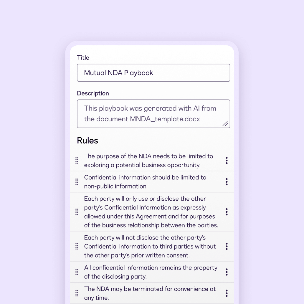 Generate new playbooks with Docusign's AI tools