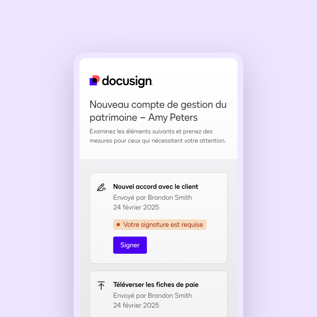 Docusign Workspaces simplifie l'expérience client.