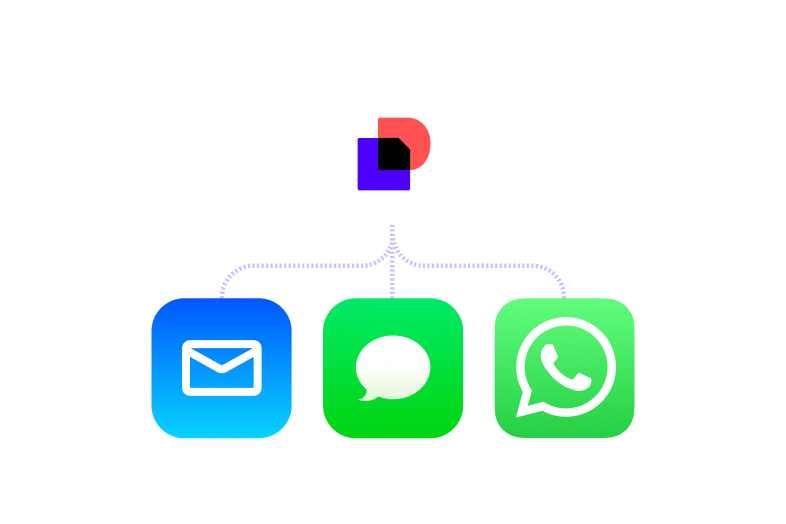 UI displaying Docusign Multi-Channel Delivery with app badges