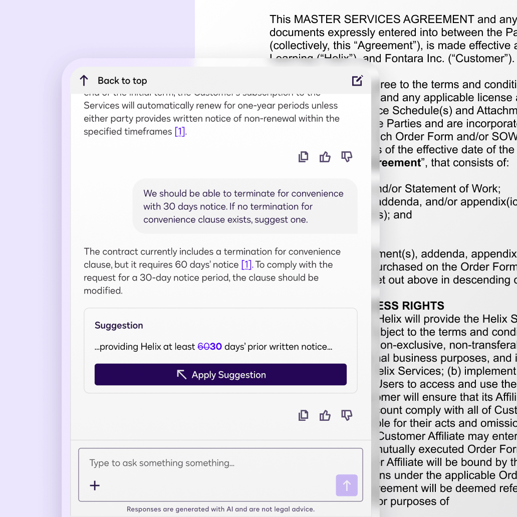 Docusign's conversational AI can help you review, redline, and draft new language