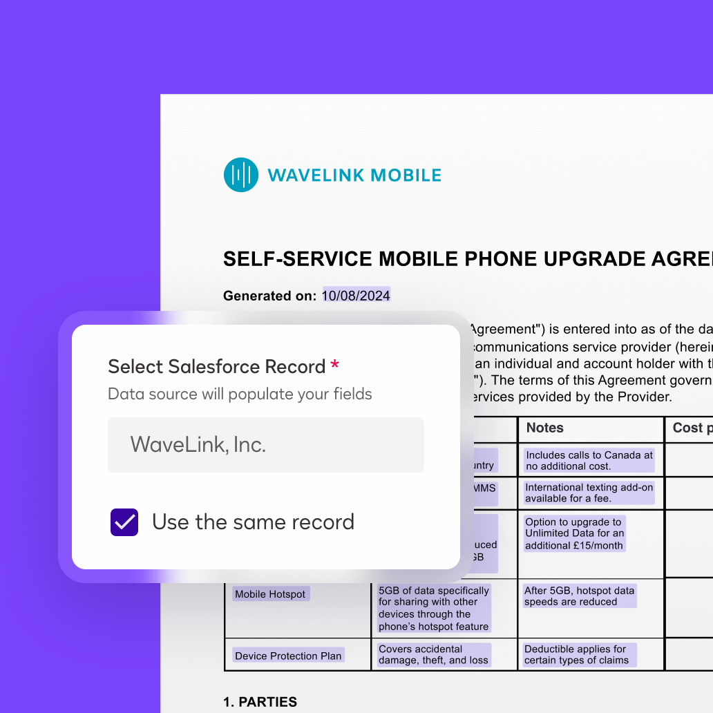 Docusign User Interface Agreement Preparation