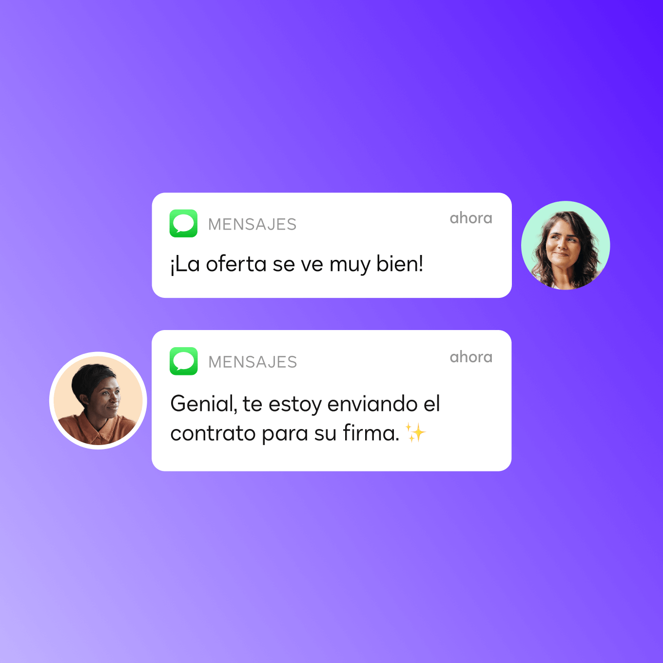 Dos usuarios de Docusign IAM para la Experiencia del Cliente discuten la firma de un contrato.