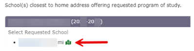Student Transfer application select closest school