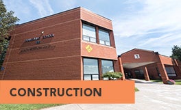 Exterior of Dranesville ES with Construction Banner