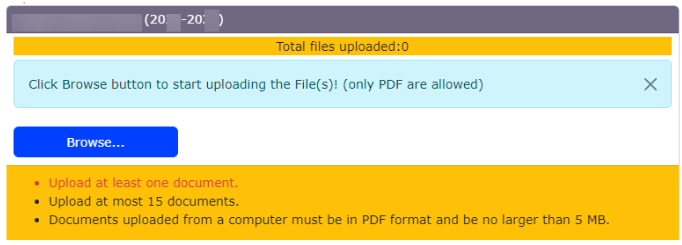 Student Transfer - upload documents