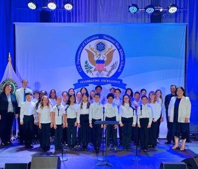 Mosaic Elementary School Choir at Blue Ribbon Schools luncheon.